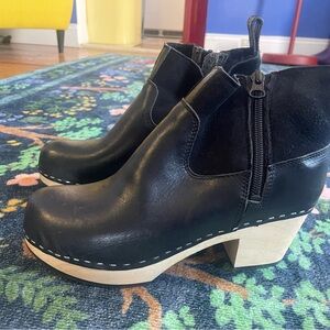 Swedish Hasbeens Black Ankle Boots